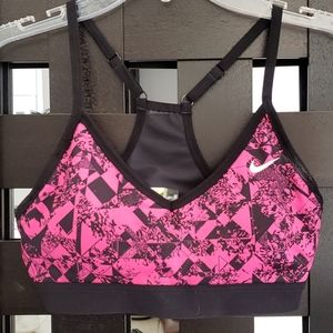 Womens Nike Pink and Black Racerback Sports Bra